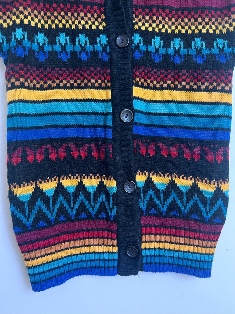 Vintage Collage Dress Korea Colorful Geometric Sweater Vest Size M - Picture 4 of 6